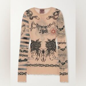 JEAN PAUL GAULTIER X KNWLS TATTOO MESH TOP